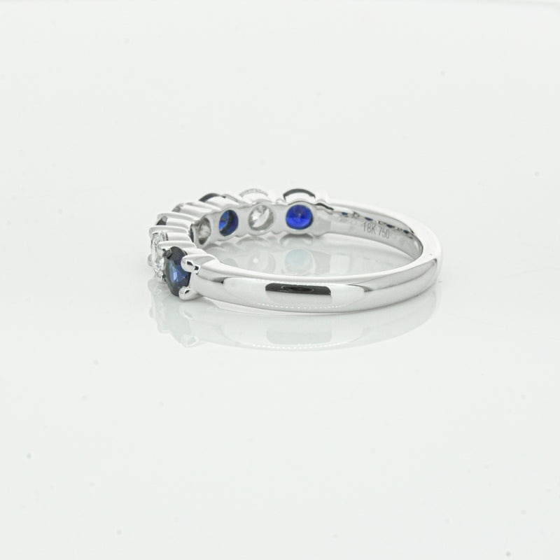 18ct White Gold .88ct Sapphire & Diamond Panorama Ring-Ring-Walker & Hall