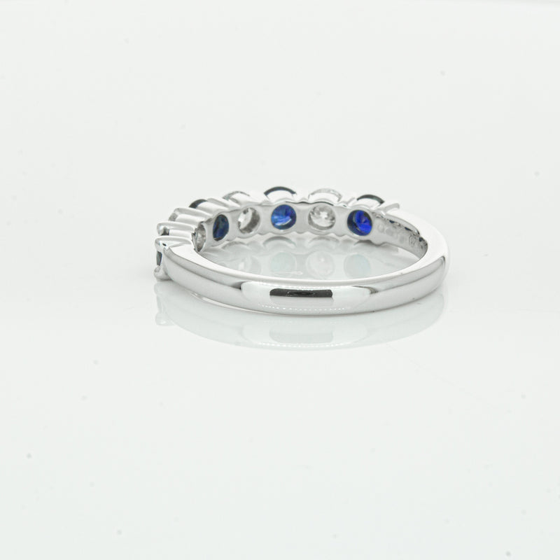 18ct White Gold .88ct Sapphire & Diamond Panorama Ring-Ring-Walker & Hall