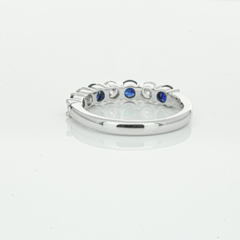 18ct White Gold .88ct Sapphire & Diamond Panorama Ring-Ring-Walker & Hall
