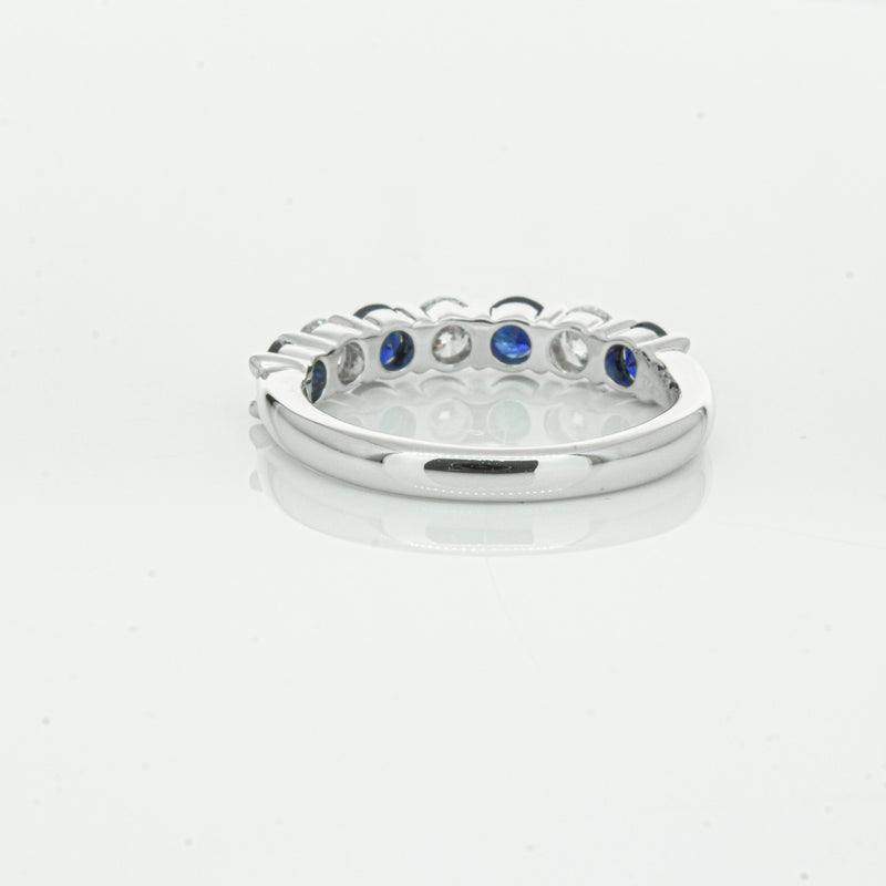 18ct White Gold .88ct Sapphire & Diamond Panorama Ring-Ring-Walker & Hall
