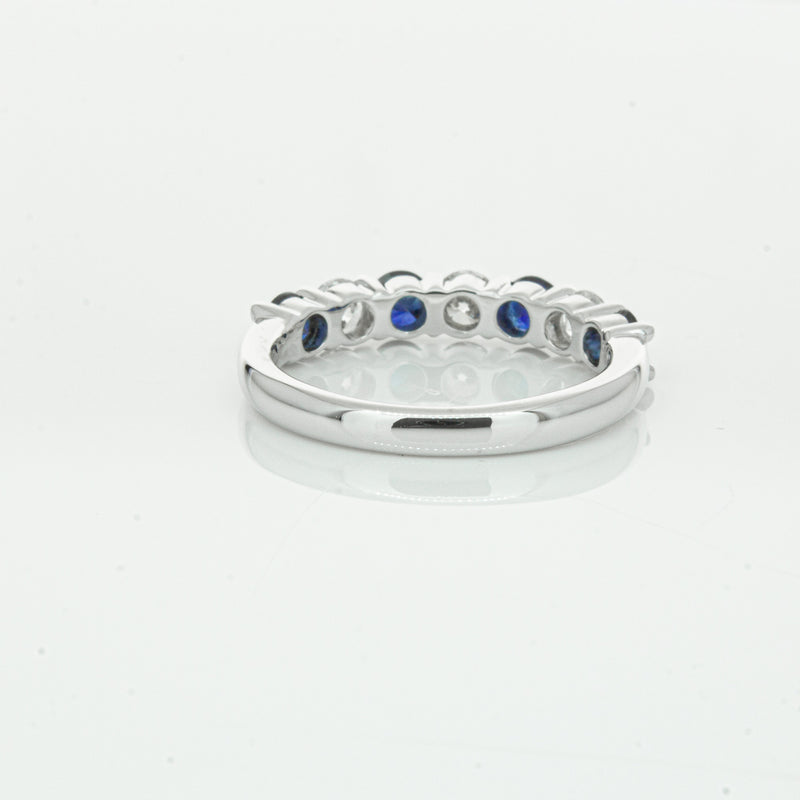18ct White Gold .88ct Sapphire & Diamond Panorama Ring-Ring-Walker & Hall