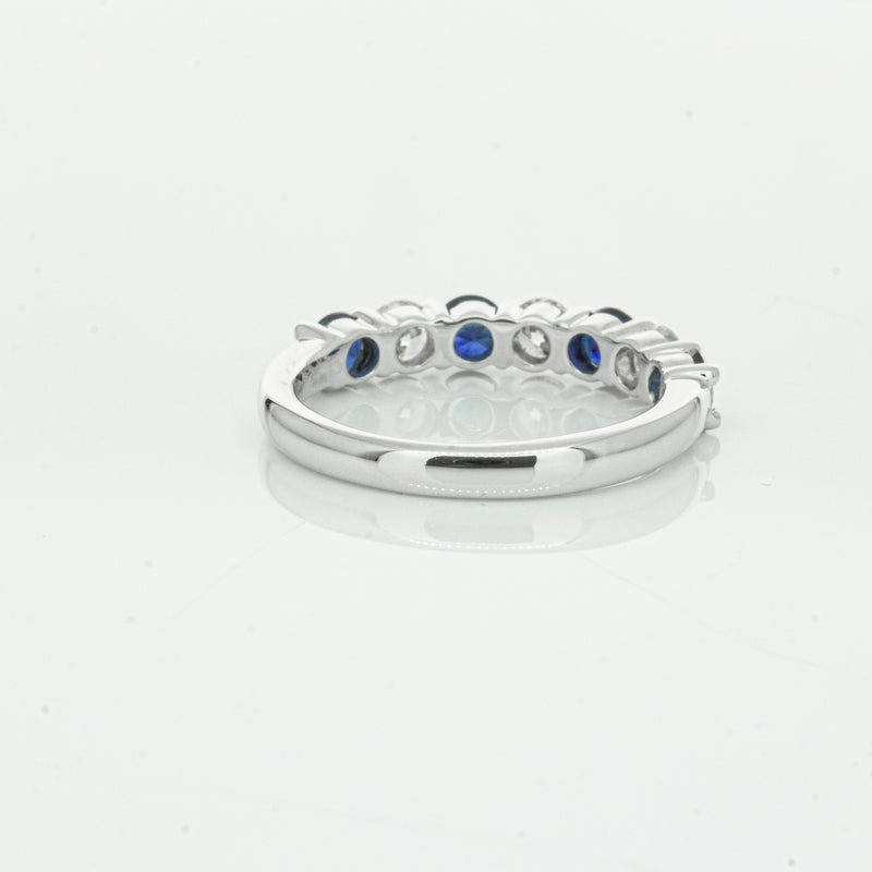 18ct White Gold .88ct Sapphire & Diamond Panorama Ring-Ring-Walker & Hall