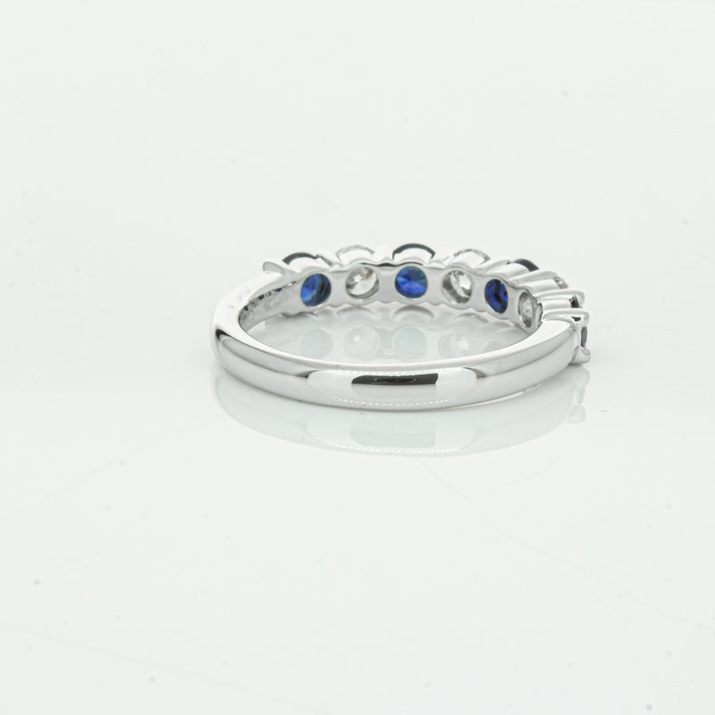 18ct White Gold .88ct Sapphire & Diamond Panorama Ring-Ring-Walker & Hall