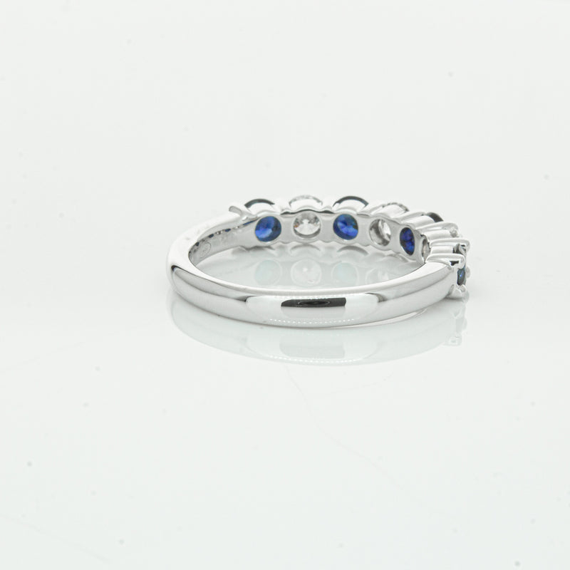 18ct White Gold .88ct Sapphire & Diamond Panorama Ring-Ring-Walker & Hall
