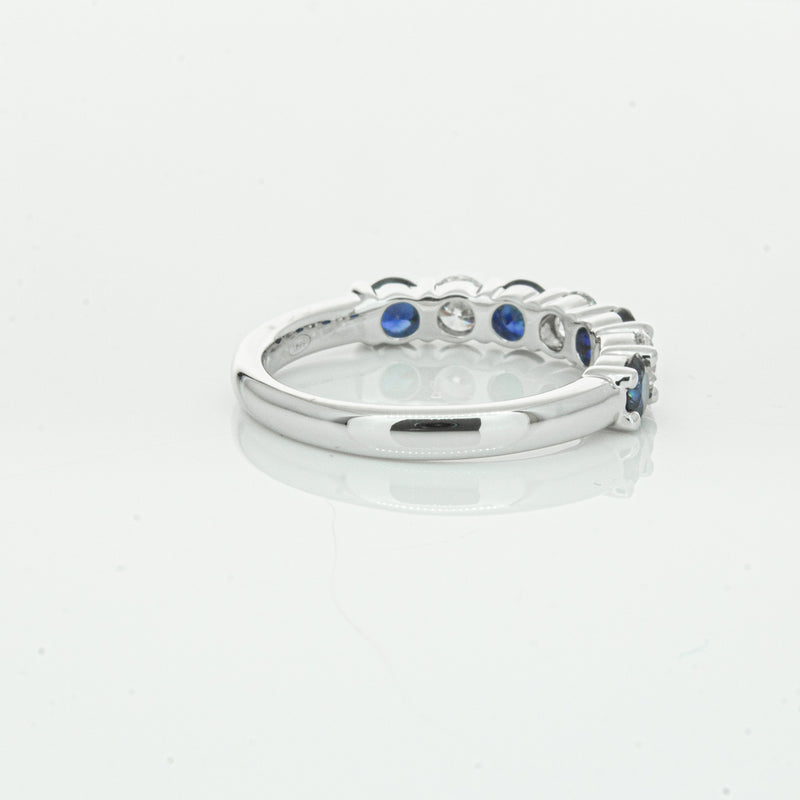 18ct White Gold .88ct Sapphire & Diamond Panorama Ring-Ring-Walker & Hall