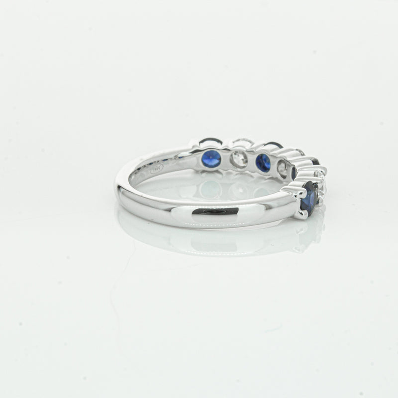 18ct White Gold .88ct Sapphire & Diamond Panorama Ring-Ring-Walker & Hall