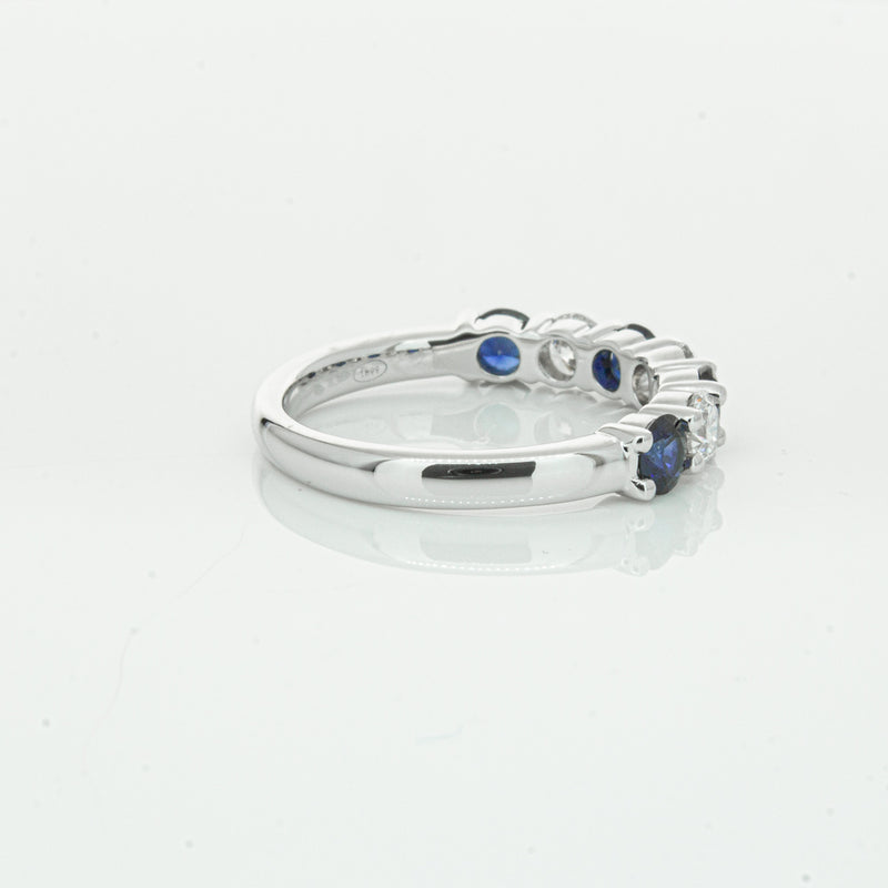 18ct White Gold .88ct Sapphire & Diamond Panorama Ring-Ring-Walker & Hall