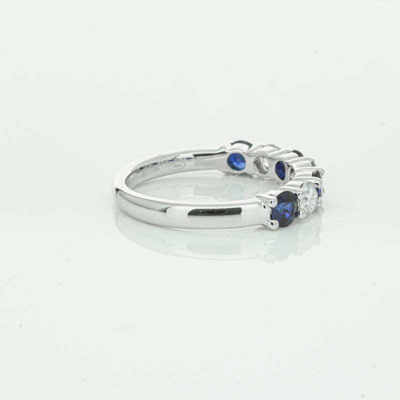 18ct White Gold .88ct Sapphire & Diamond Panorama Ring-Ring-Walker & Hall