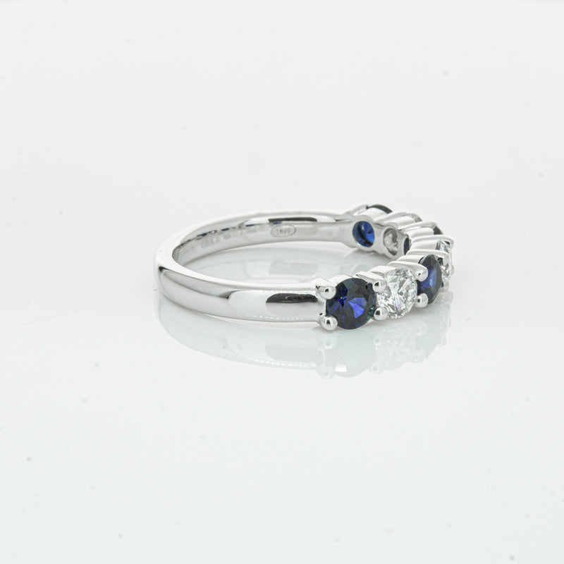 18ct White Gold .88ct Sapphire & Diamond Panorama Ring-Ring-Walker & Hall