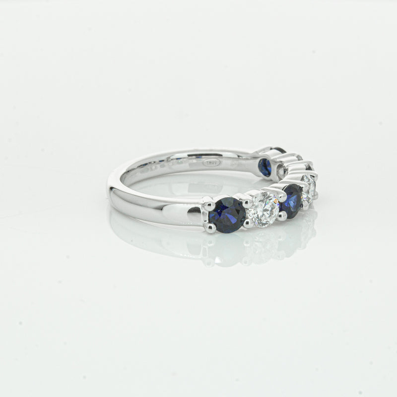 18ct White Gold .88ct Sapphire & Diamond Panorama Ring-Ring-Walker & Hall