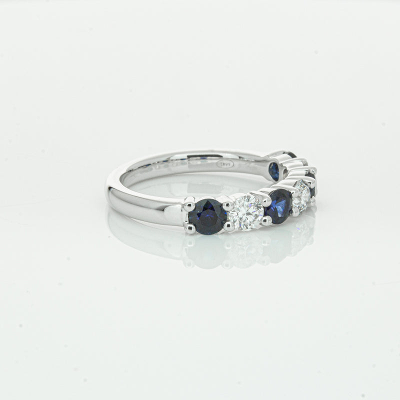 18ct White Gold .88ct Sapphire & Diamond Panorama Ring-Ring-Walker & Hall