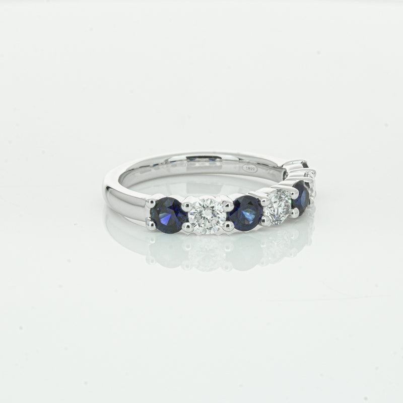 18ct White Gold .88ct Sapphire & Diamond Panorama Ring-Ring-Walker & Hall