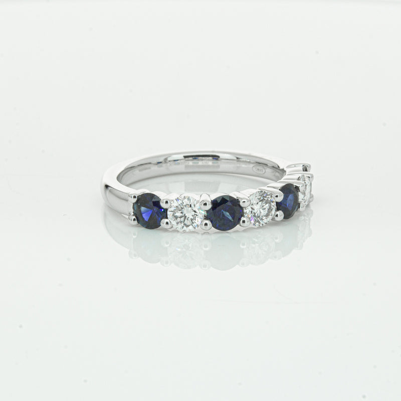 18ct White Gold .88ct Sapphire & Diamond Panorama Ring-Ring-Walker & Hall