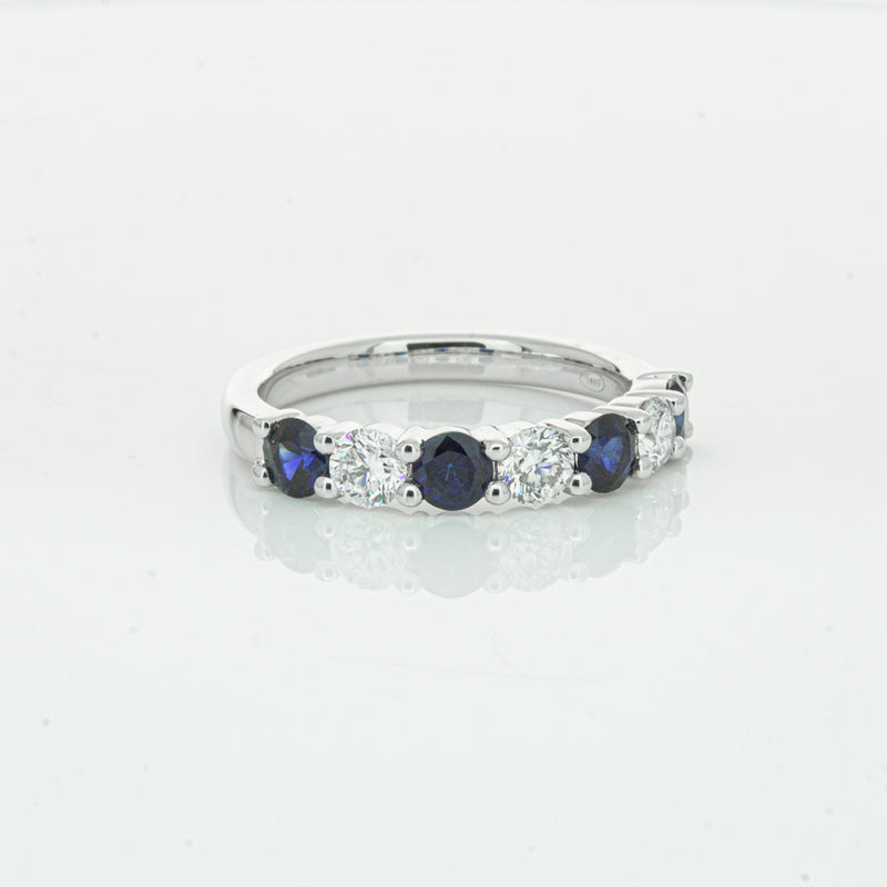 18ct White Gold .88ct Sapphire & Diamond Panorama Ring-Ring-Walker & Hall