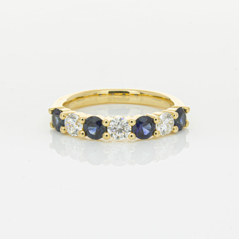 18ct Yellow Gold .85ct Sapphire & Diamond Panorama Ring-Ring-Walker & Hall