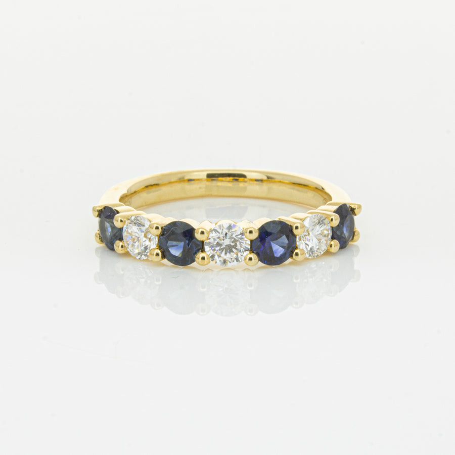 18ct Yellow Gold .85ct Sapphire & Diamond Panorama Ring-Ring-Walker & Hall