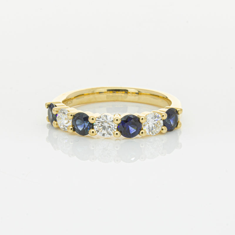 18ct Yellow Gold .85ct Sapphire & Diamond Panorama Ring-Ring-Walker & Hall