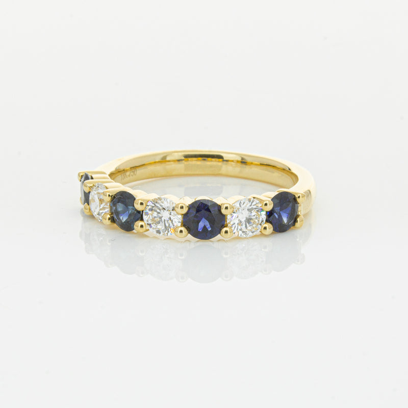 18ct Yellow Gold .85ct Sapphire & Diamond Panorama Ring-Ring-Walker & Hall