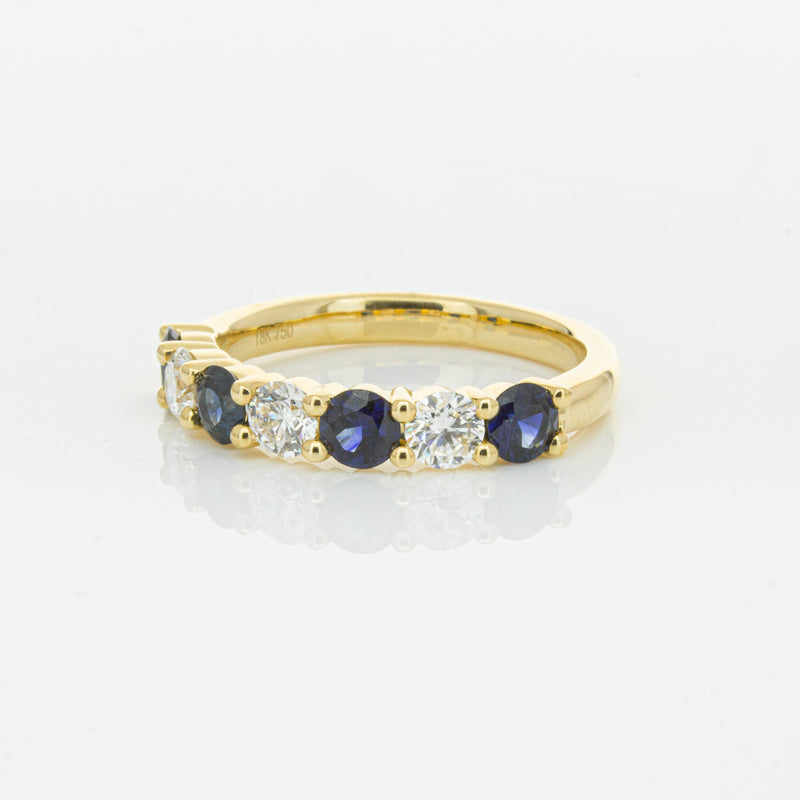 18ct Yellow Gold .85ct Sapphire & Diamond Panorama Ring-Ring-Walker & Hall
