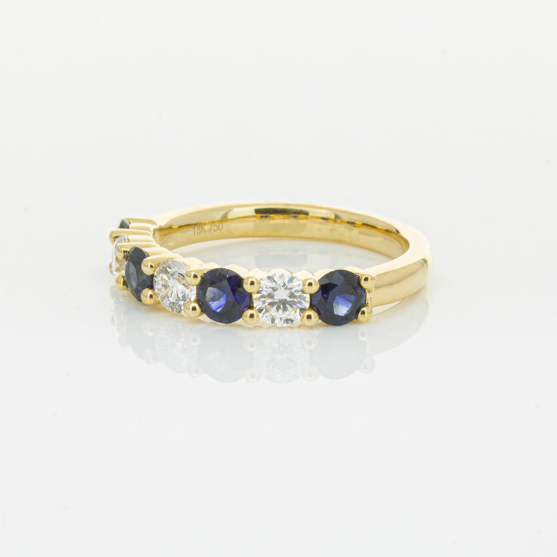 18ct Yellow Gold .85ct Sapphire & Diamond Panorama Ring-Ring-Walker & Hall