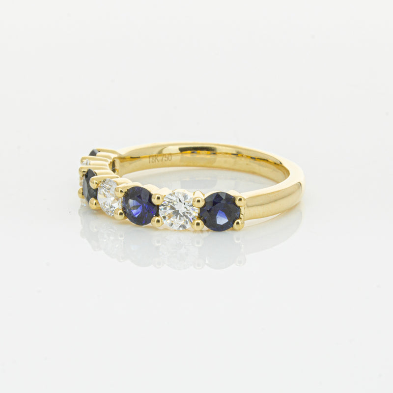 18ct Yellow Gold .85ct Sapphire & Diamond Panorama Ring-Ring-Walker & Hall