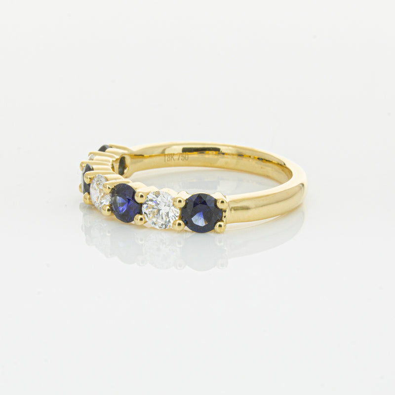 18ct Yellow Gold .85ct Sapphire & Diamond Panorama Ring-Ring-Walker & Hall