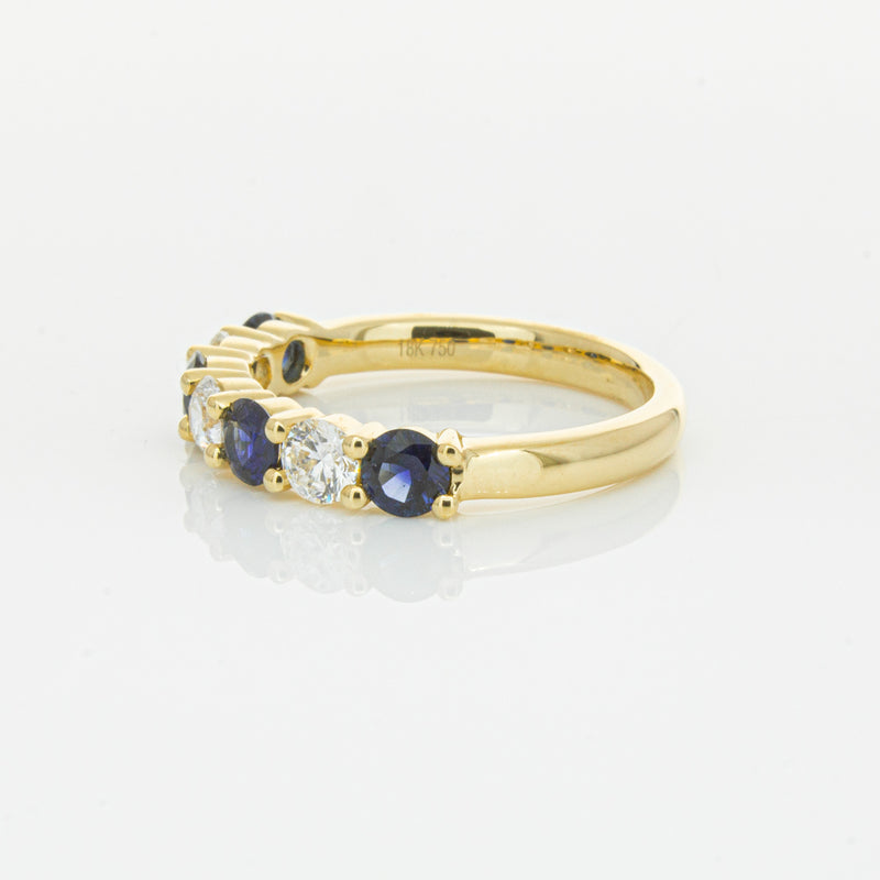 18ct Yellow Gold .85ct Sapphire & Diamond Panorama Ring-Ring-Walker & Hall