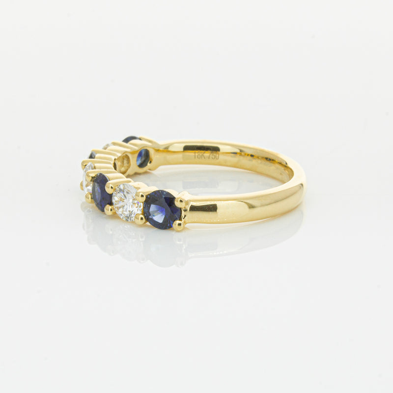 18ct Yellow Gold .85ct Sapphire & Diamond Panorama Ring-Ring-Walker & Hall