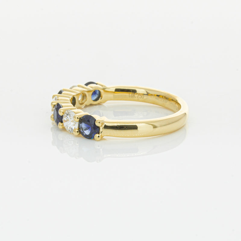 18ct Yellow Gold .85ct Sapphire & Diamond Panorama Ring-Ring-Walker & Hall