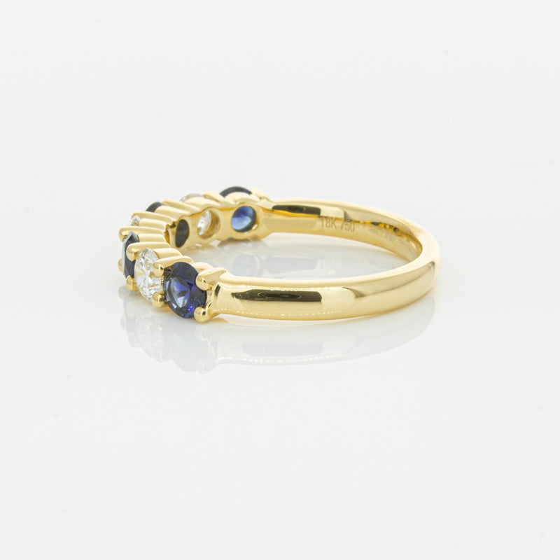 18ct Yellow Gold .85ct Sapphire & Diamond Panorama Ring-Ring-Walker & Hall