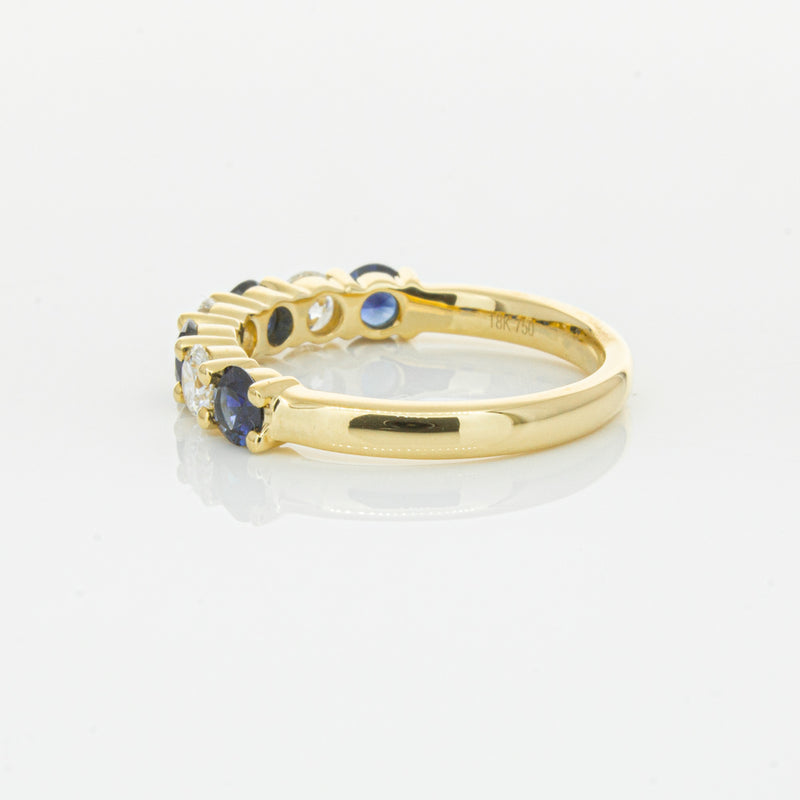 18ct Yellow Gold .85ct Sapphire & Diamond Panorama Ring-Ring-Walker & Hall