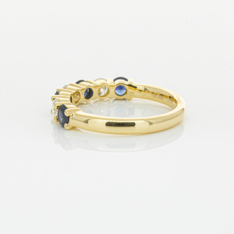 18ct Yellow Gold .85ct Sapphire & Diamond Panorama Ring-Ring-Walker & Hall
