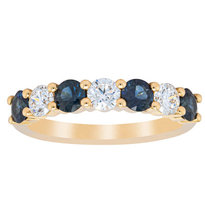 18ct Yellow Gold .85ct Sapphire & Diamond Panorama Ring-Ring-Walker & Hall