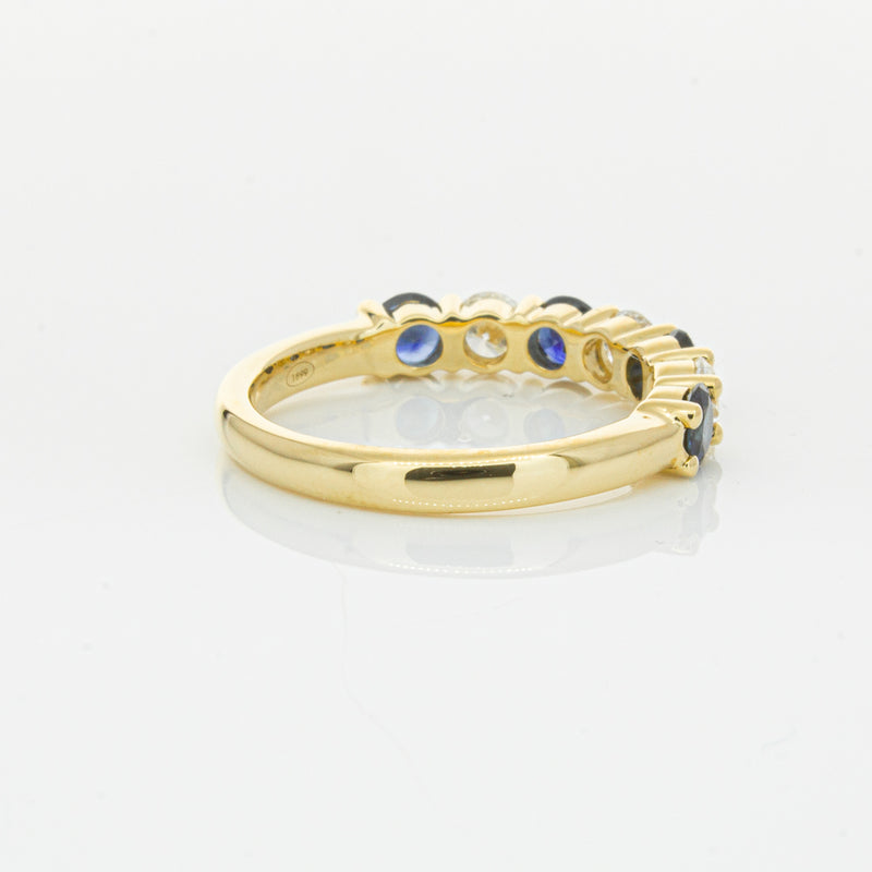 18ct Yellow Gold .85ct Sapphire & Diamond Panorama Ring-Ring-Walker & Hall