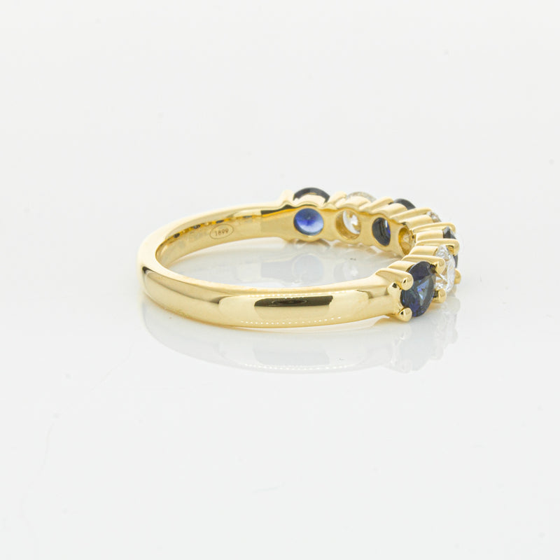 18ct Yellow Gold .85ct Sapphire & Diamond Panorama Ring-Ring-Walker & Hall