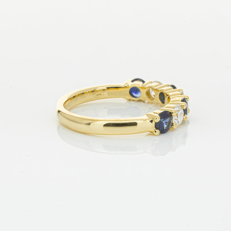 18ct Yellow Gold .85ct Sapphire & Diamond Panorama Ring-Ring-Walker & Hall