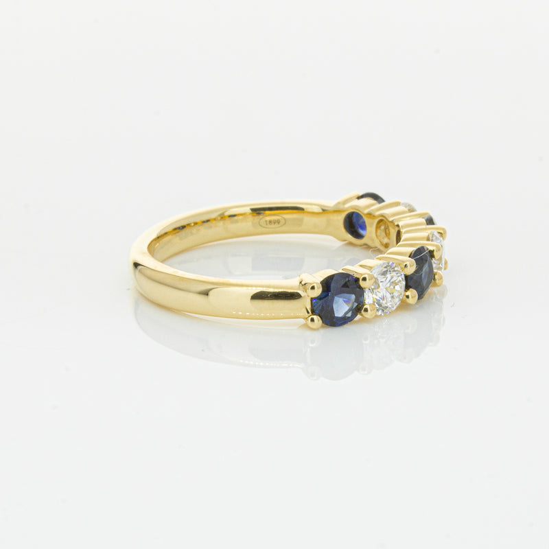 18ct Yellow Gold .85ct Sapphire & Diamond Panorama Ring-Ring-Walker & Hall