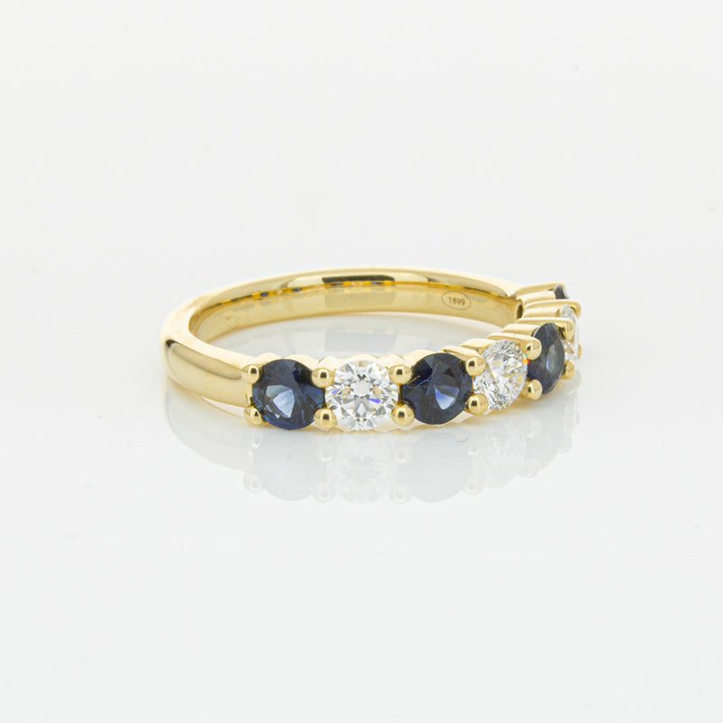 18ct Yellow Gold .85ct Sapphire & Diamond Panorama Ring-Ring-Walker & Hall