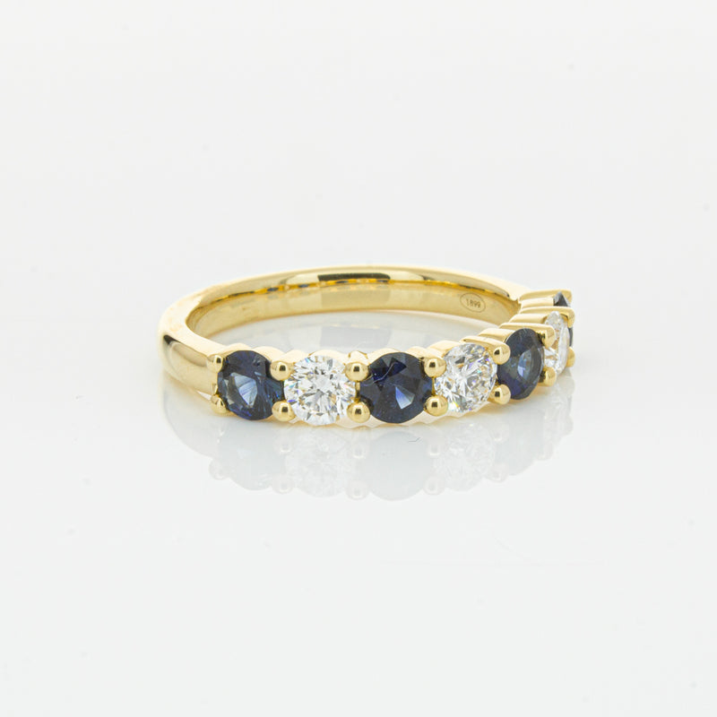 18ct Yellow Gold .85ct Sapphire & Diamond Panorama Ring-Ring-Walker & Hall