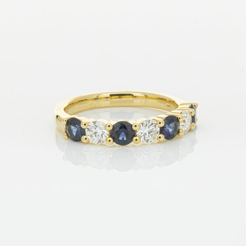 18ct Yellow Gold .85ct Sapphire & Diamond Panorama Ring-Ring-Walker & Hall