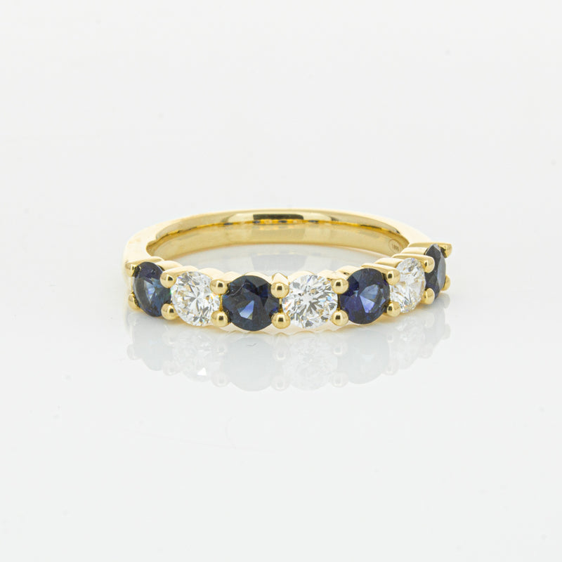 18ct Yellow Gold .85ct Sapphire & Diamond Panorama Ring-Ring-Walker & Hall