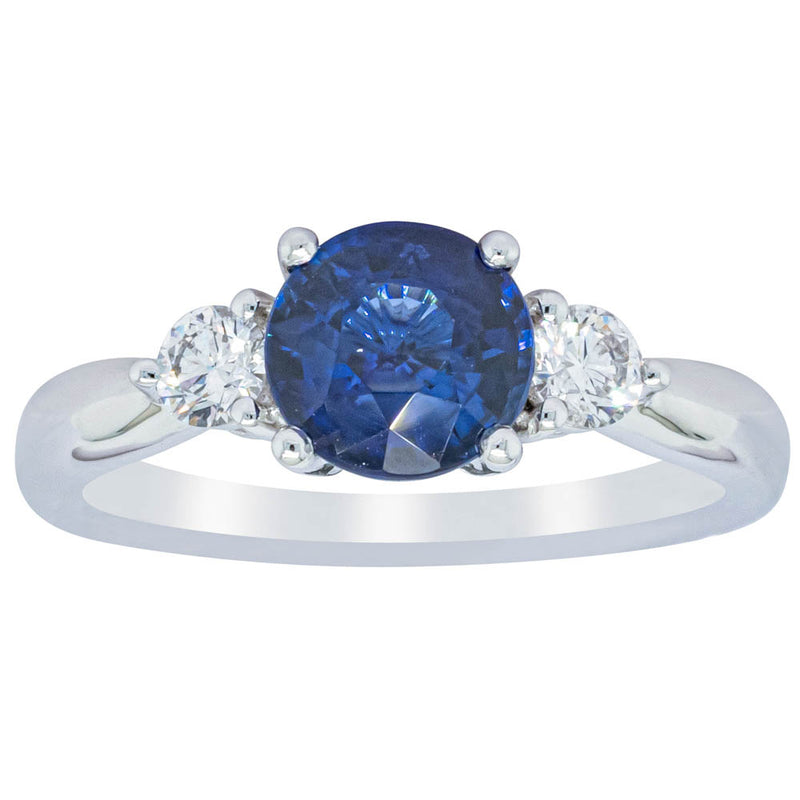 Platinum Sapphire & Diamond Elysian Ring-Ring-Walker & Hall