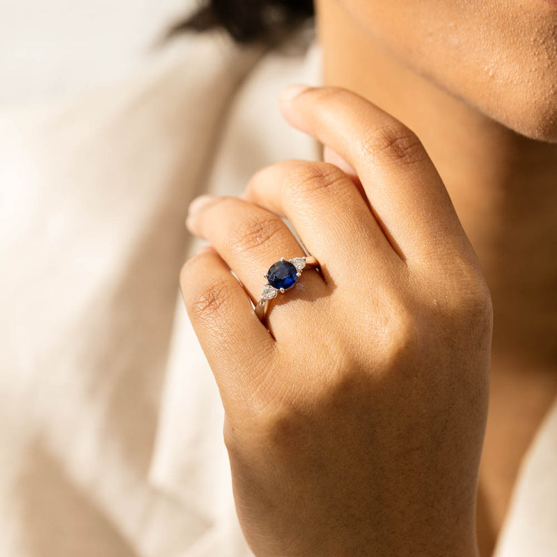 Platinum Sapphire & Diamond Elysian Ring-Ring-Walker & Hall