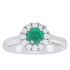 18ct White Gold Emerald & Diamond Eclipse Ring-Ring-Walker & Hall