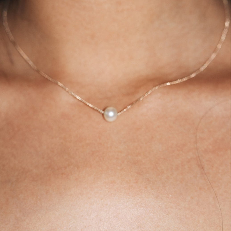 Meadowlark Selene Pearl Necklace - Sterling Silver-Necklace-Walker & Hall