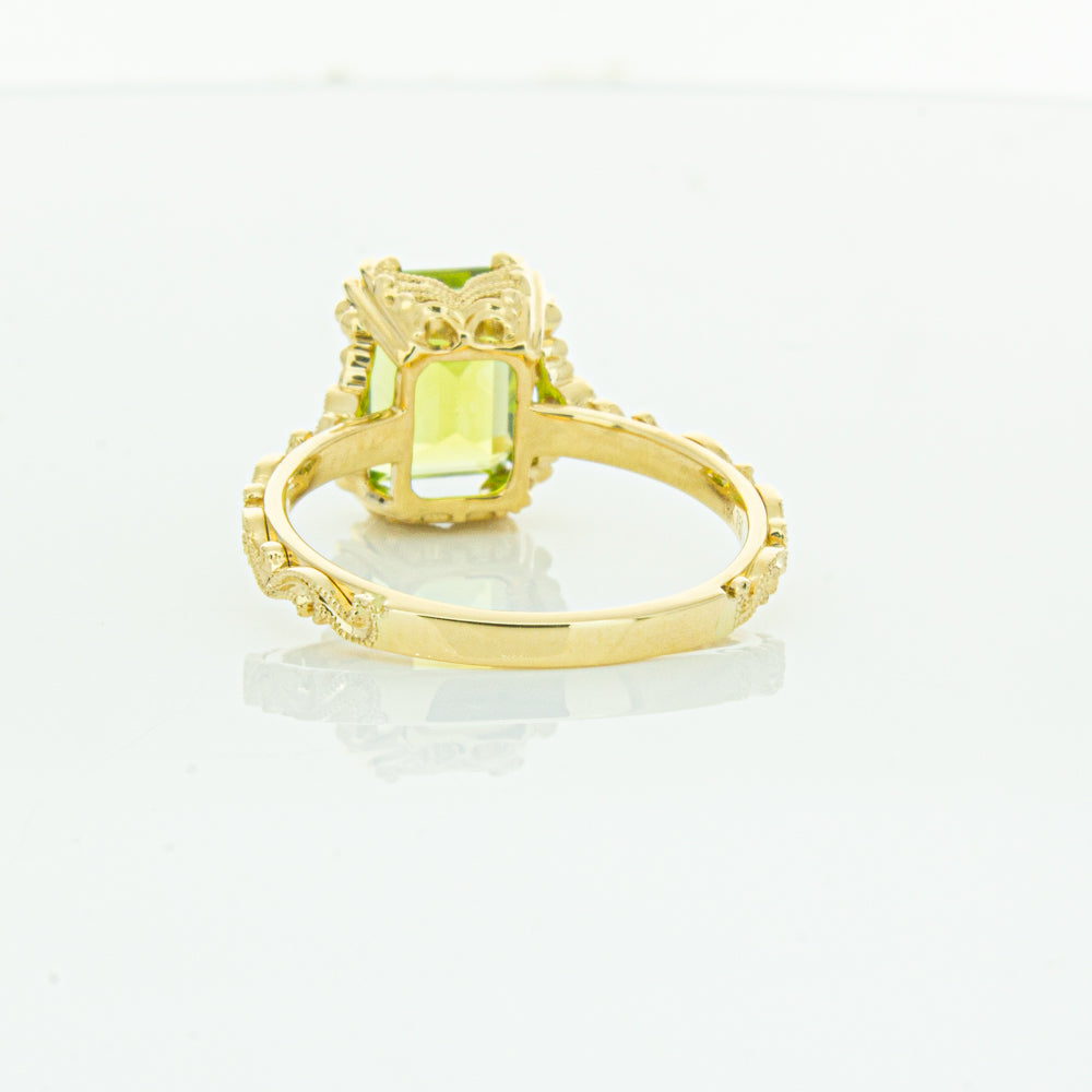 18ct Yellow Gold Peridot & Diamond Romanov Ring-Ring-Walker & Hall