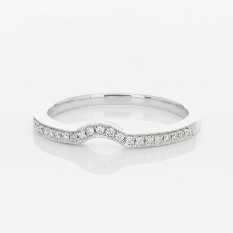 18ct White Gold .08ct Diamond Eiffel Band-Ring-Walker & Hall