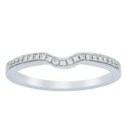 18ct White Gold .08ct Diamond Eiffel Band-Ring-Walker & Hall