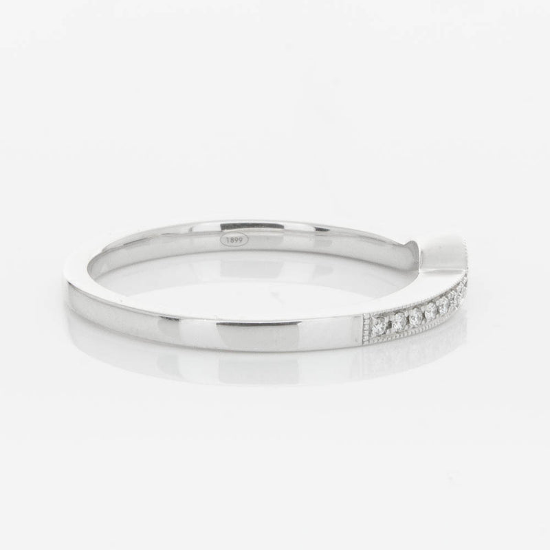 18ct White Gold .08ct Diamond Eiffel Band-Ring-Walker & Hall