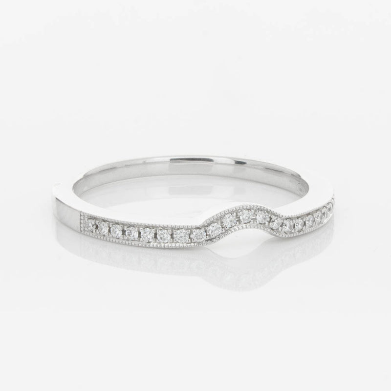 18ct White Gold .08ct Diamond Eiffel Band-Ring-Walker & Hall